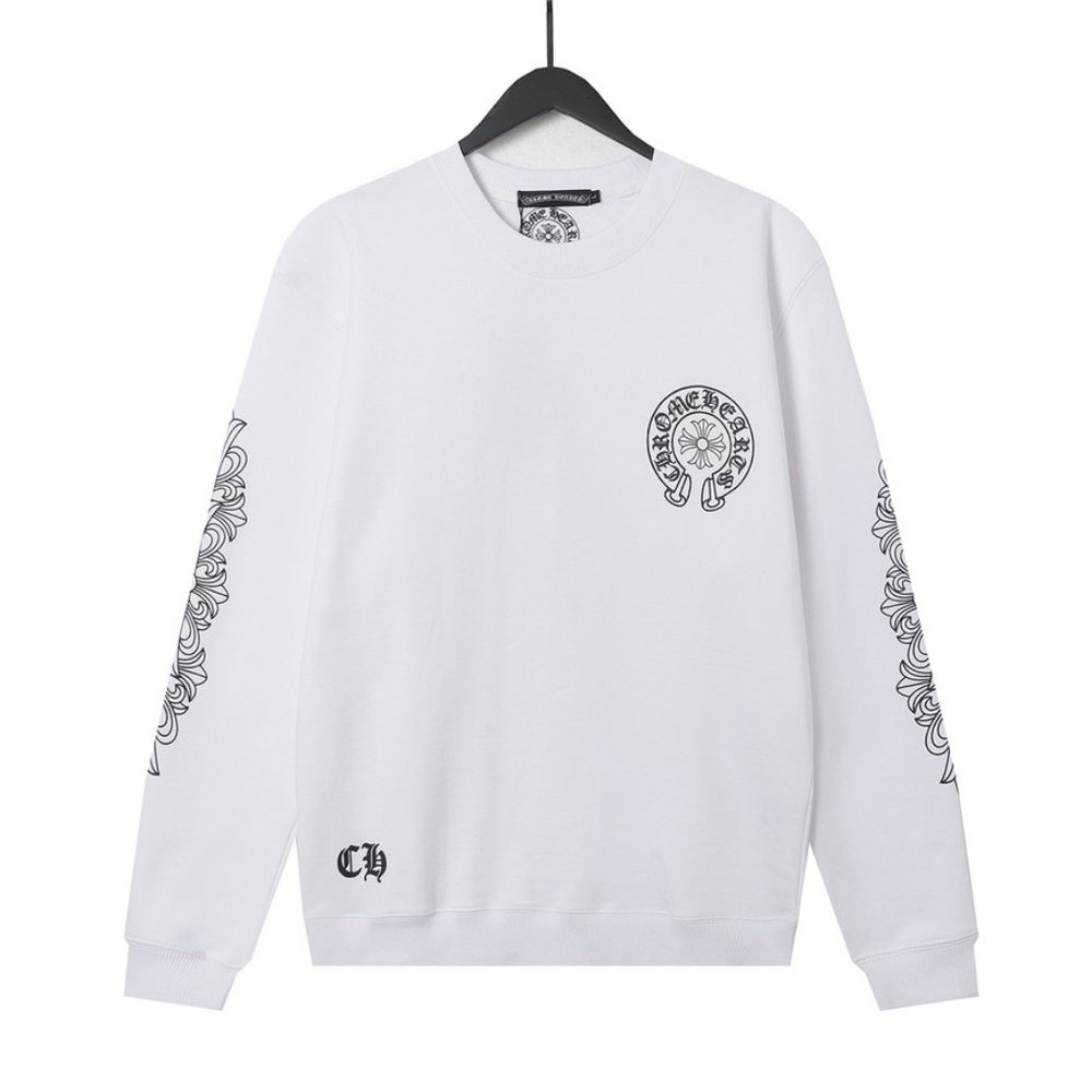 Chrome Hearts Big Horseshoe Print CrewNeck Sweatshirt